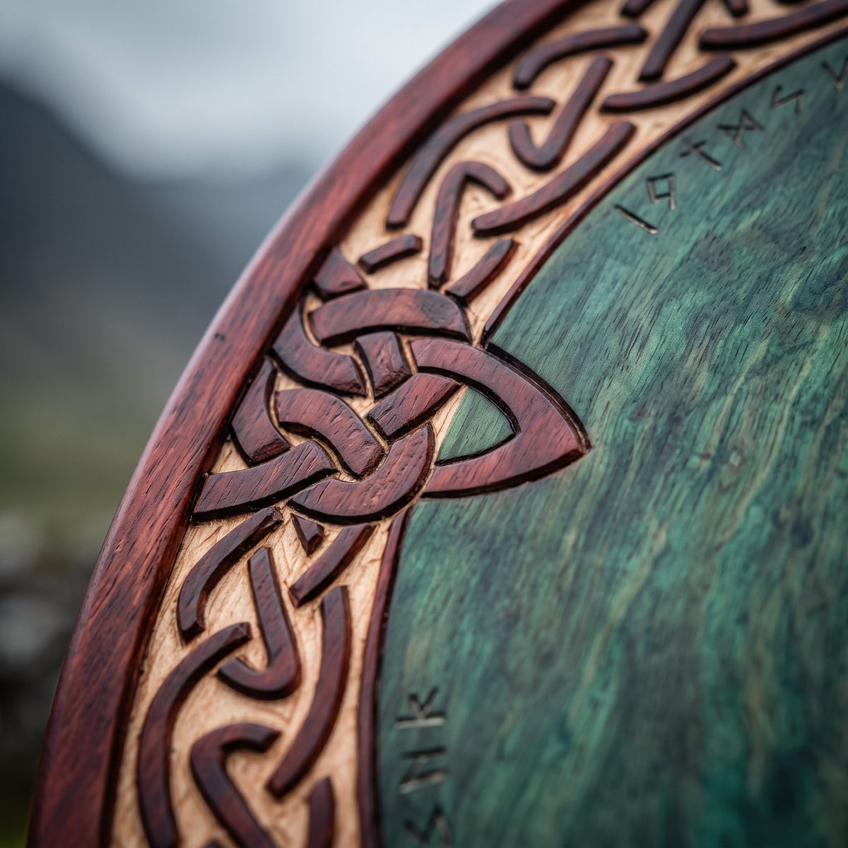 Odin Face Shield, Norse Viking Rune Shield with Celtic Knot Wall Decor