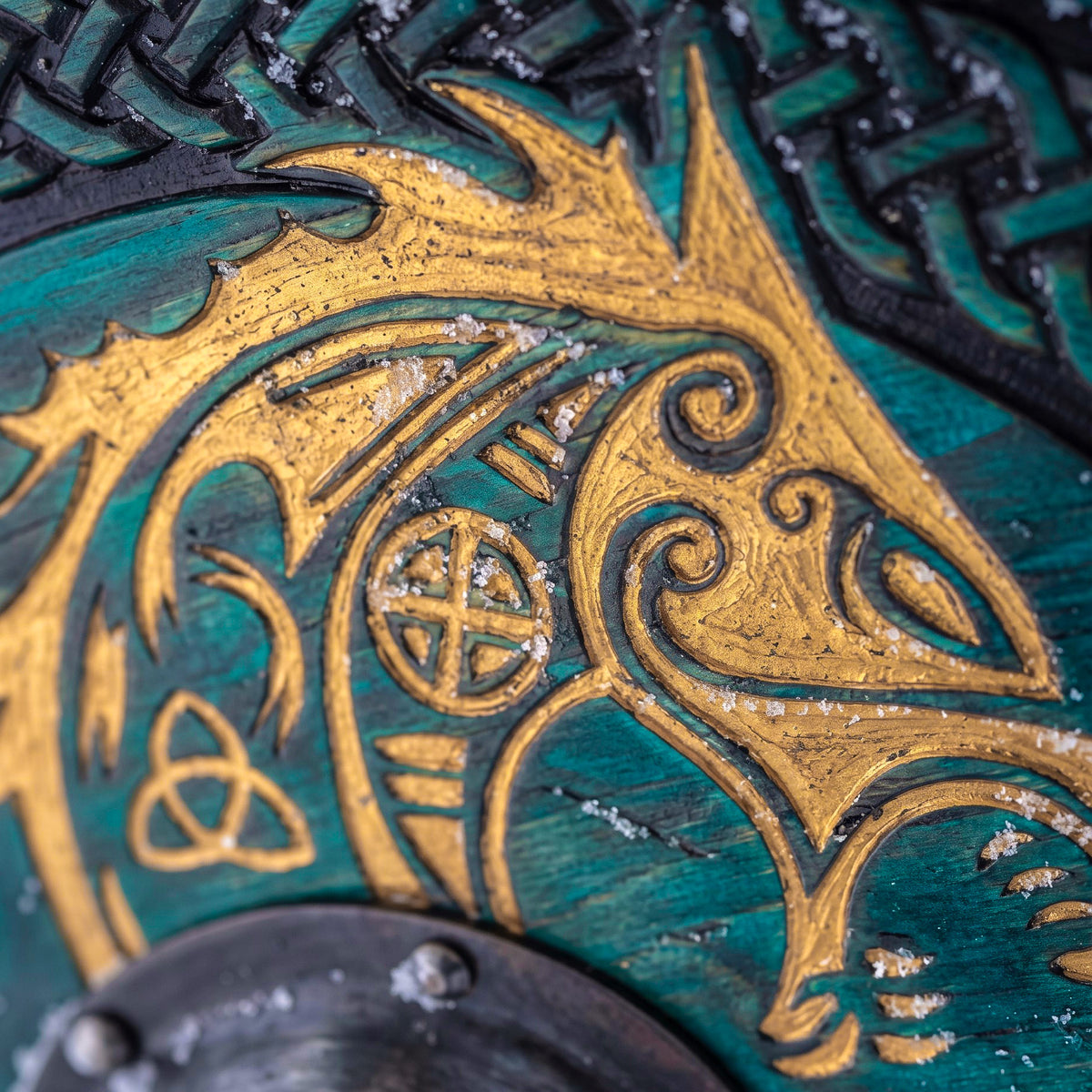 Viking Fenrir Wolf Shield, Trinity Knot Eternity Decor Art
