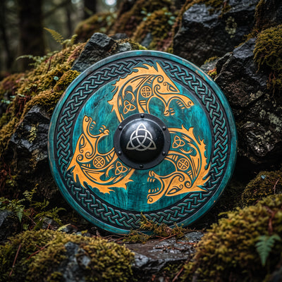 Viking Fenrir Wolf Shield, Trinity Knot Eternity Decor Art